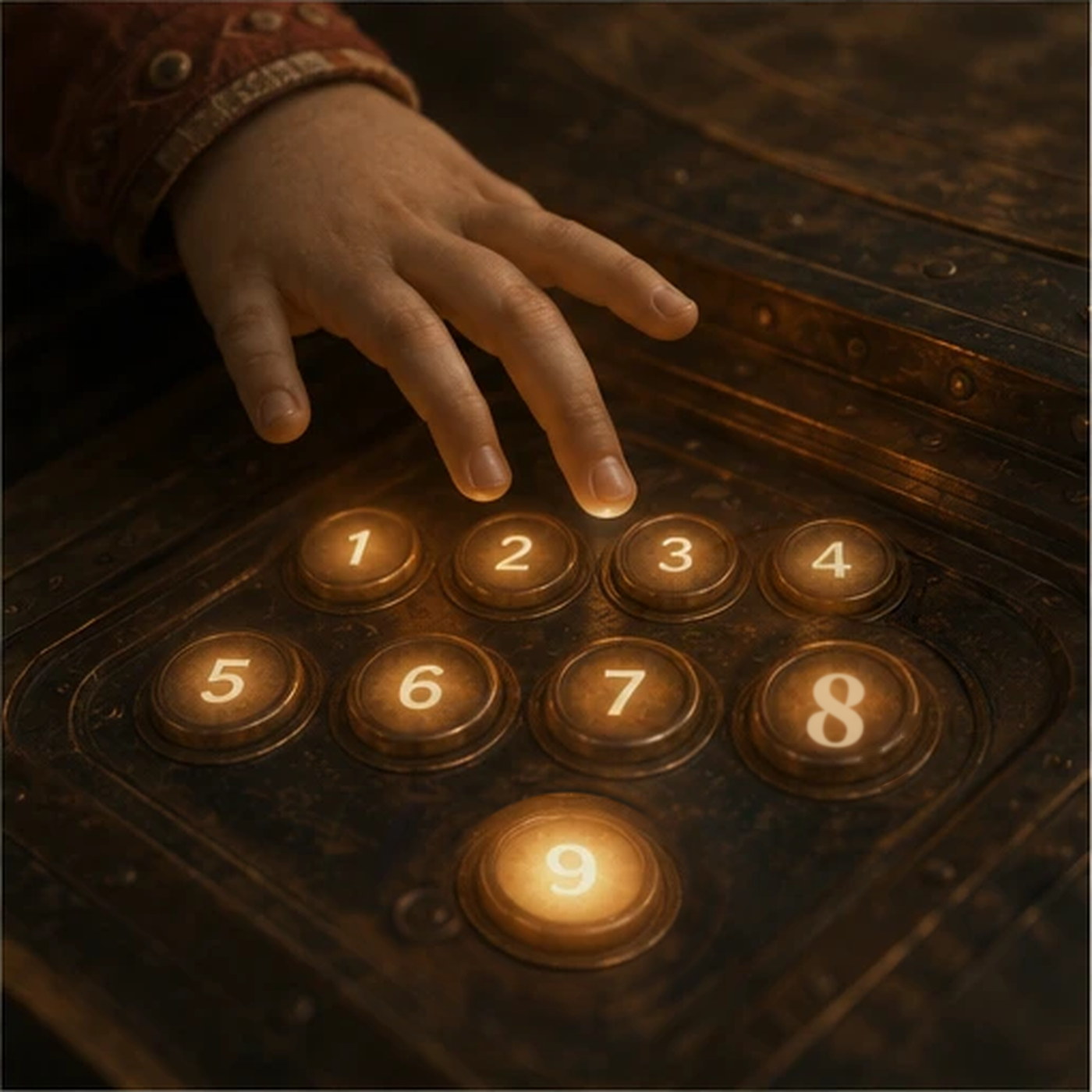 A hand above the last button