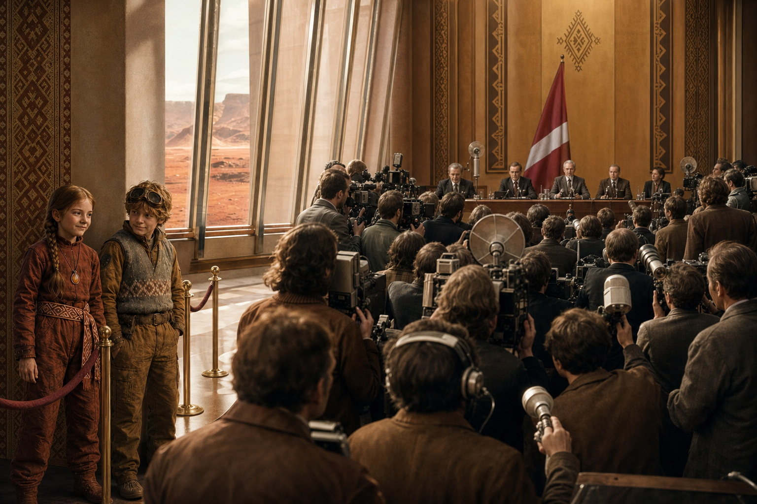 The press conference — history being written